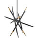 Serwin LED 37.5 inch Matte Black / Gold Chandelier Ceiling Light